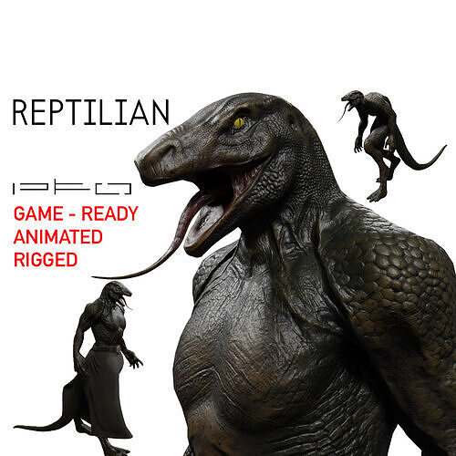 Reptilian lizard Low-poly 3D model
