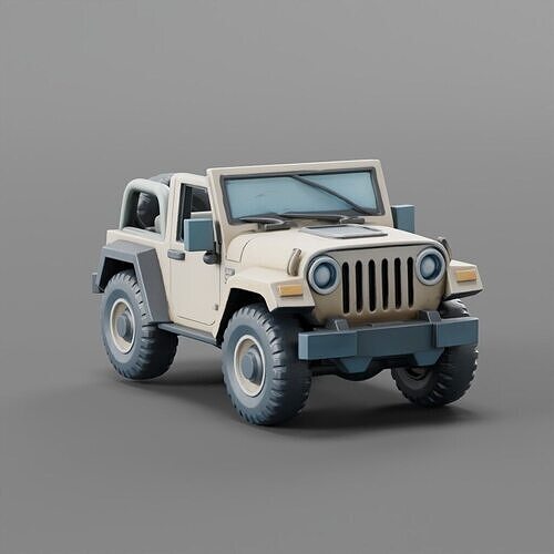 Mini Offroad Jeep 3D Model Low-poly 3D model