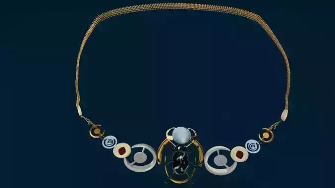 Beetle Geometric Statement Necklace 