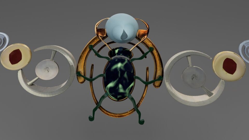 Beetle Geometric Statement Necklace Low-poly 3D model_3