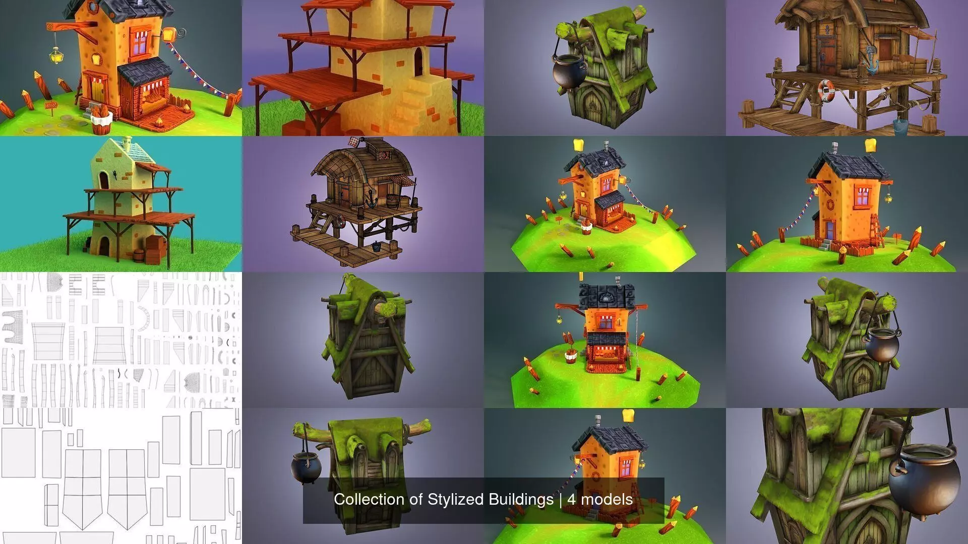 Collection of Stylized Buildings _0