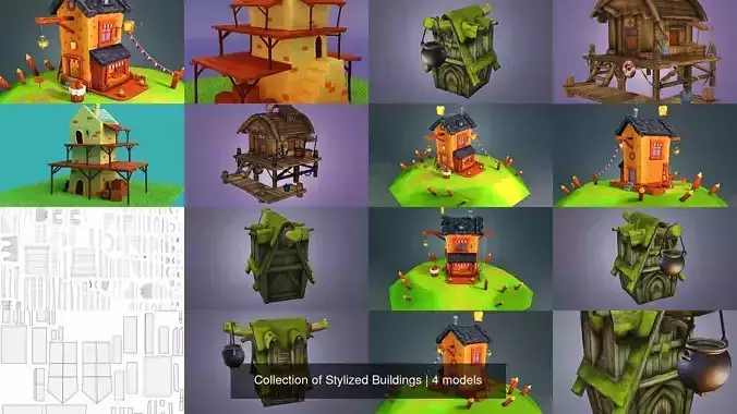 Collection of Stylized Buildings