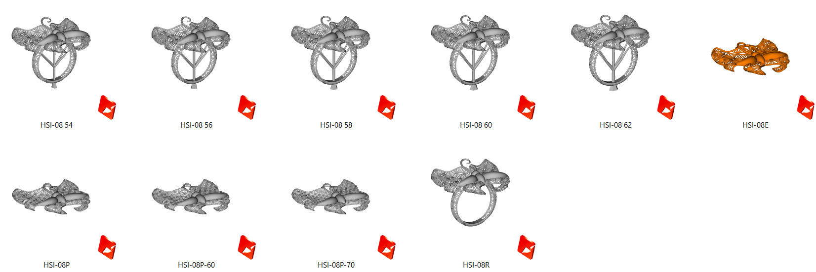 Golden Wings-Half Set-H2-Part1-110 Pieces 3D print model_33