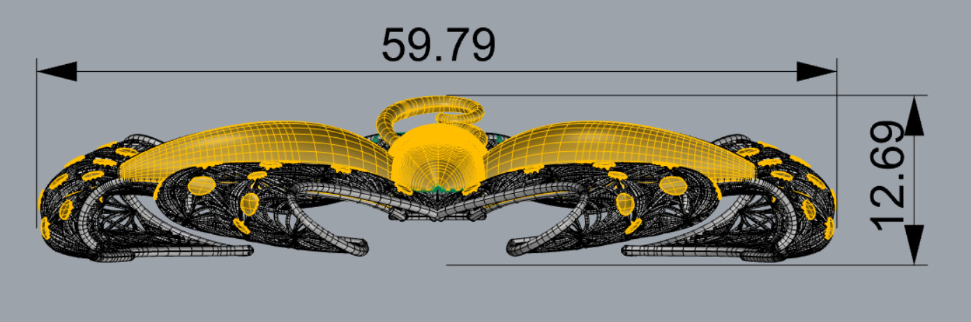Golden Wings-Half Set-H2-Part1-110 Pieces 3D print model_32