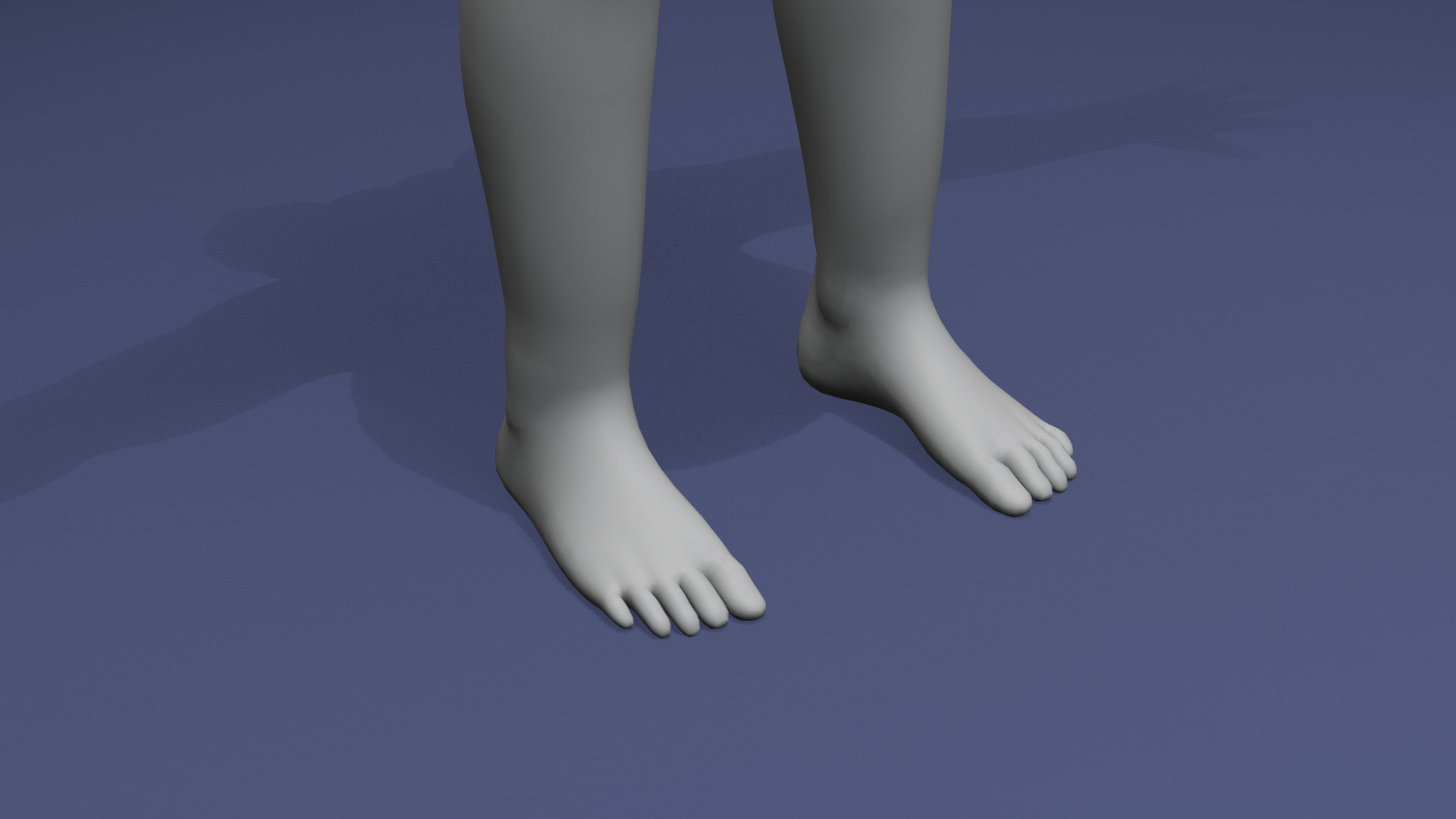 Stylized Fat Girl Body Base Mesh Rigged with IK FK Switch Low-poly 3D model_14