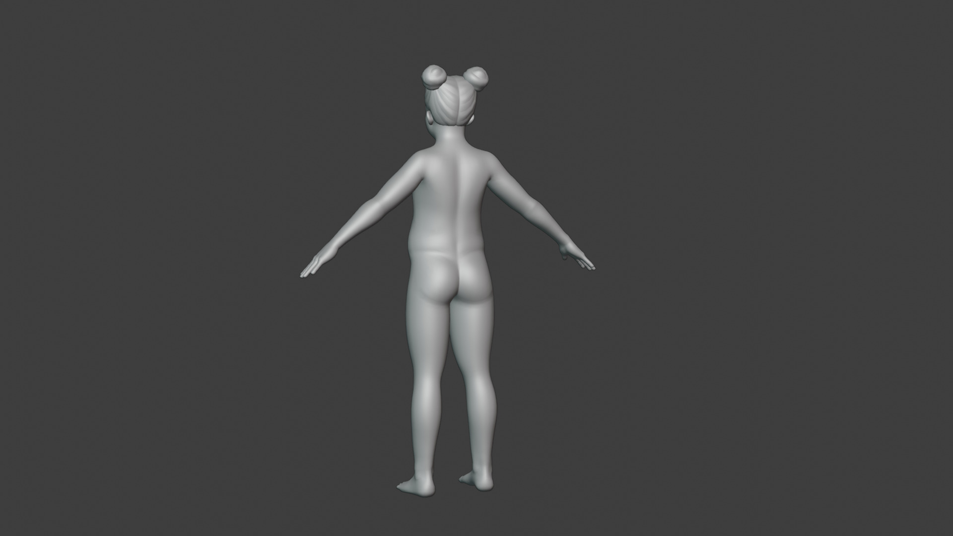 Stylized Fat Girl Body Base Mesh Rigged with IK FK Switch Low-poly 3D model_17