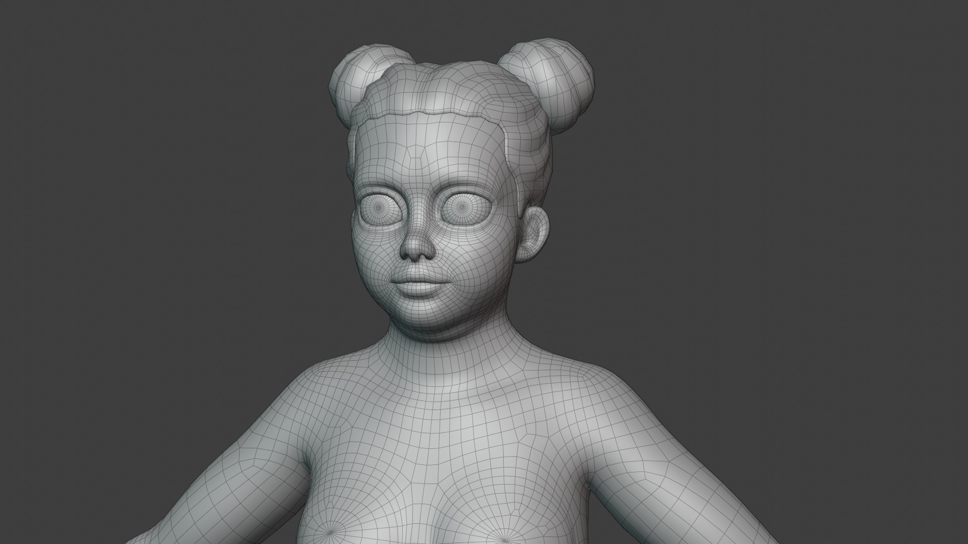 Stylized Fat Girl Body Base Mesh Rigged with IK FK Switch Low-poly 3D model_20