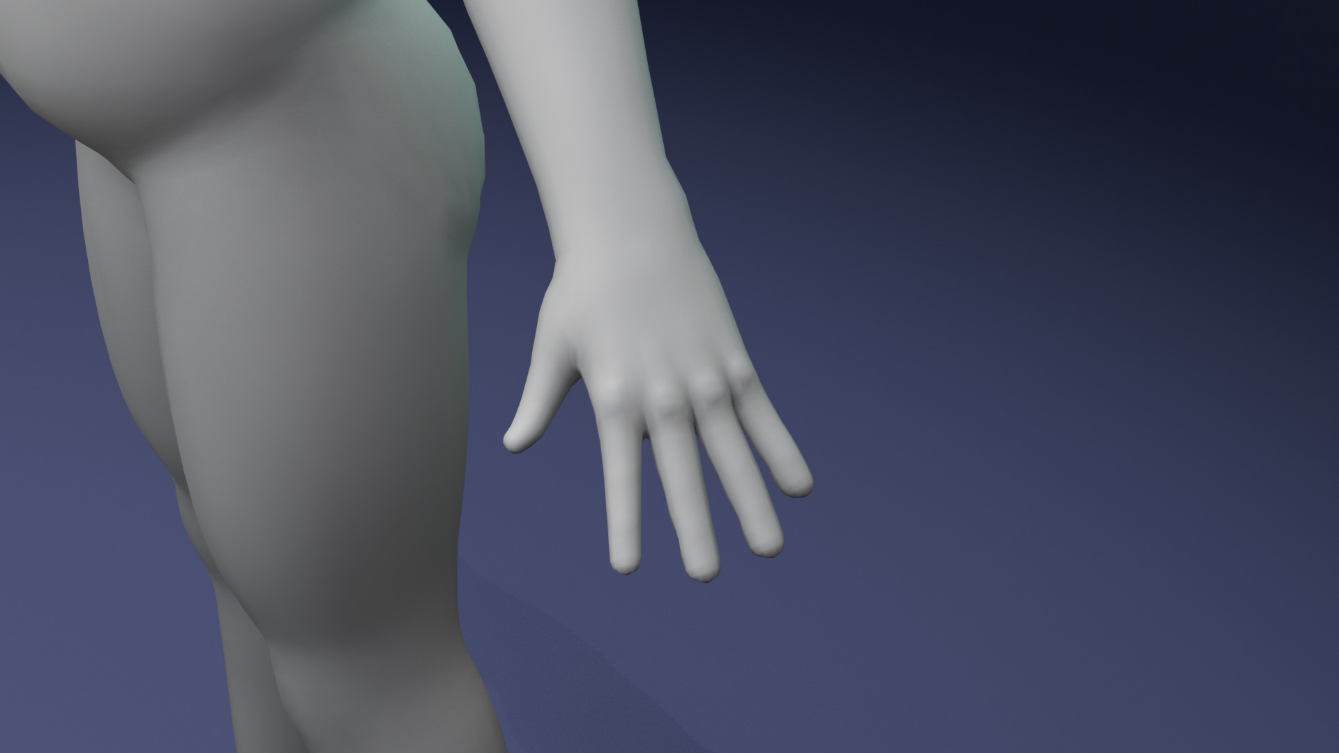 Stylized Fat Girl Body Base Mesh Rigged with IK FK Switch Low-poly 3D model_13
