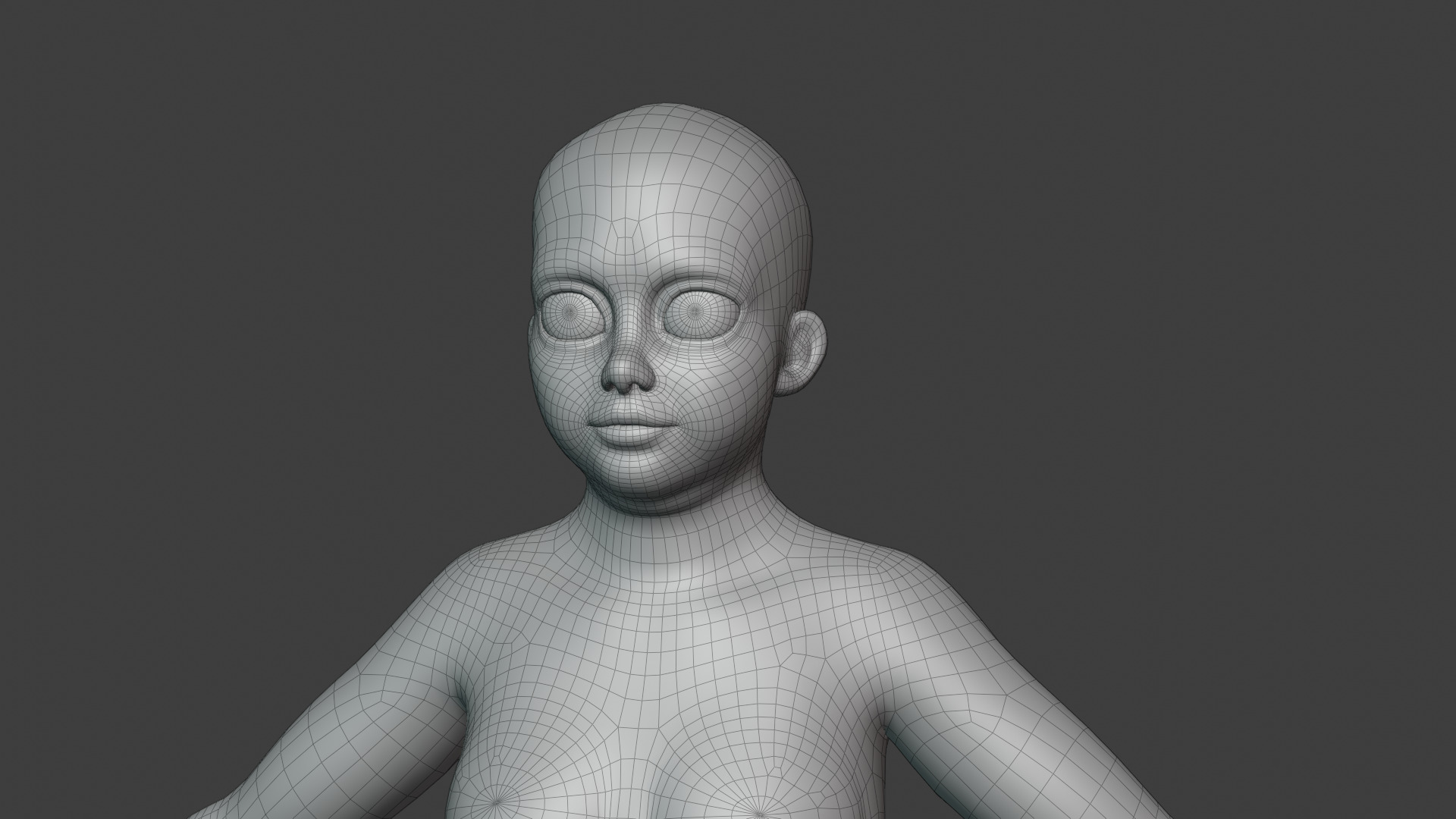 Stylized Fat Girl Body Base Mesh Rigged with IK FK Switch Low-poly 3D model_21