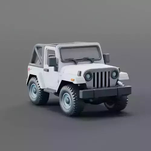  White Jeep 3D Model