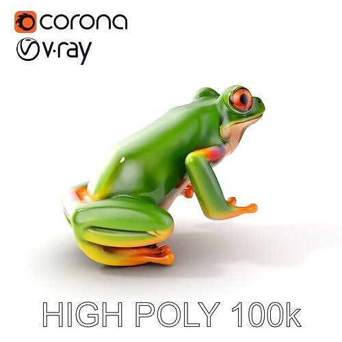 Vibrant Tree Frog D Model Pack Low-poly 3D model