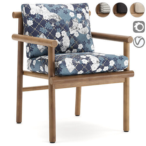 Ayana Outdoor Dining Chair 3D model