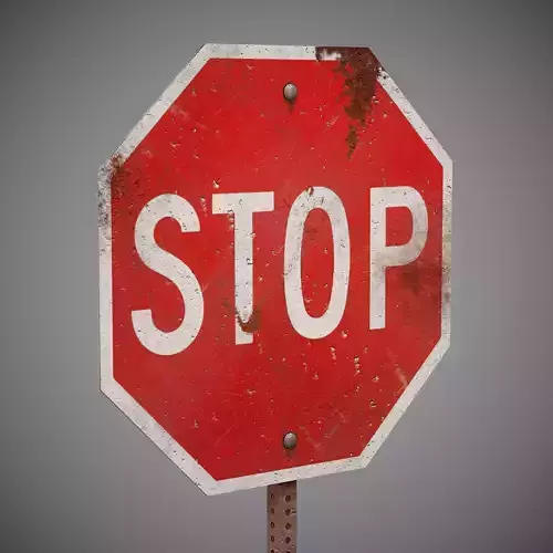 STOP Sign with Post new and old versions