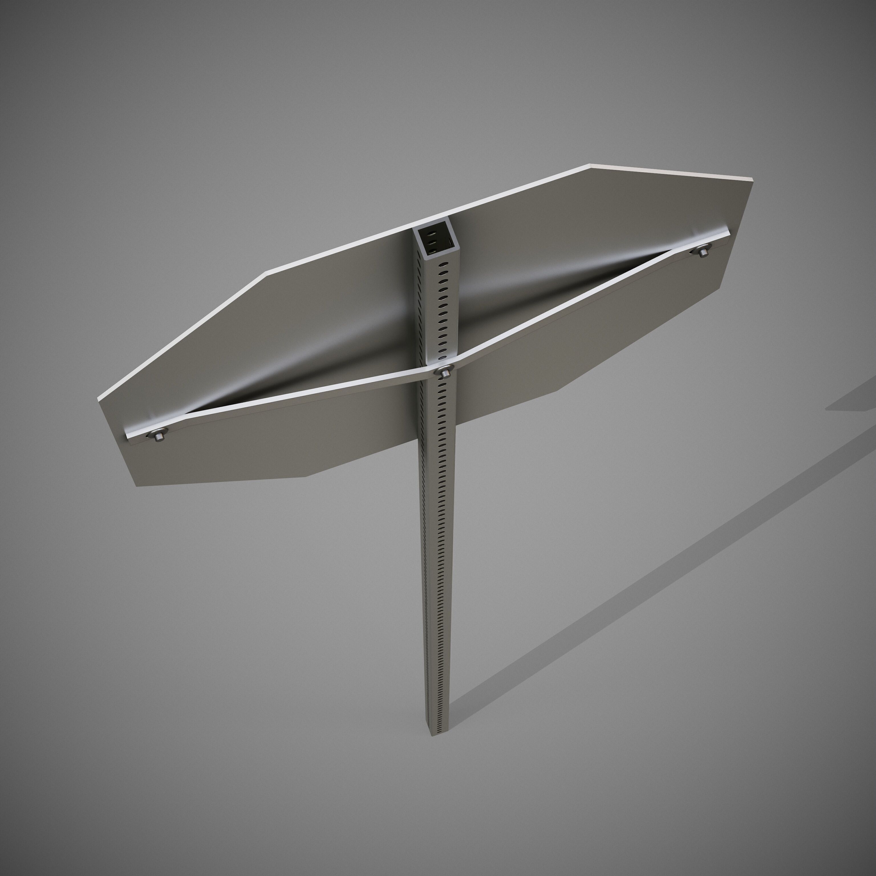 STOP Sign with Post new and old versions Low-poly 3D model_9