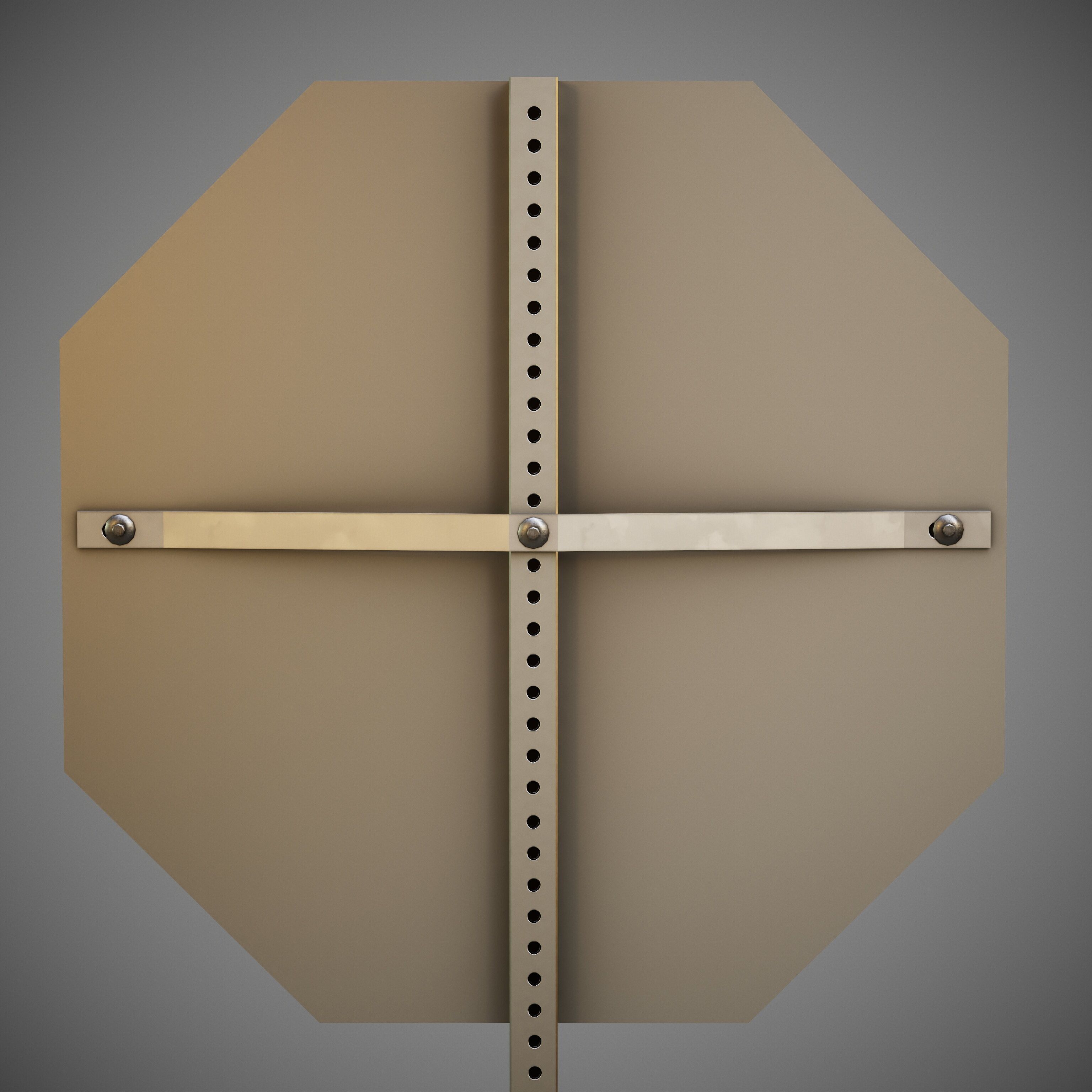 STOP Sign with Post new and old versions Low-poly 3D model_12