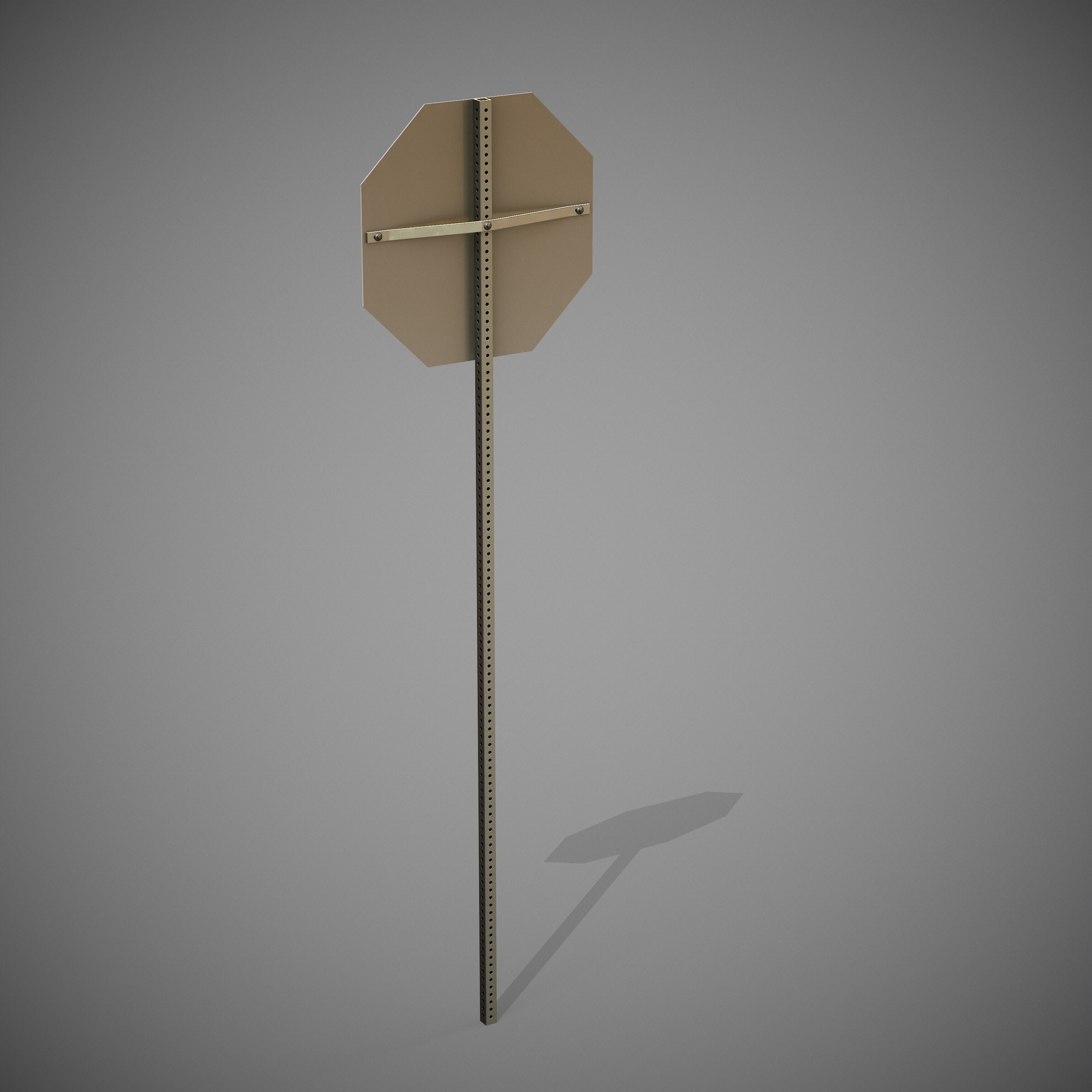 STOP Sign with Post new and old versions Low-poly 3D model_8