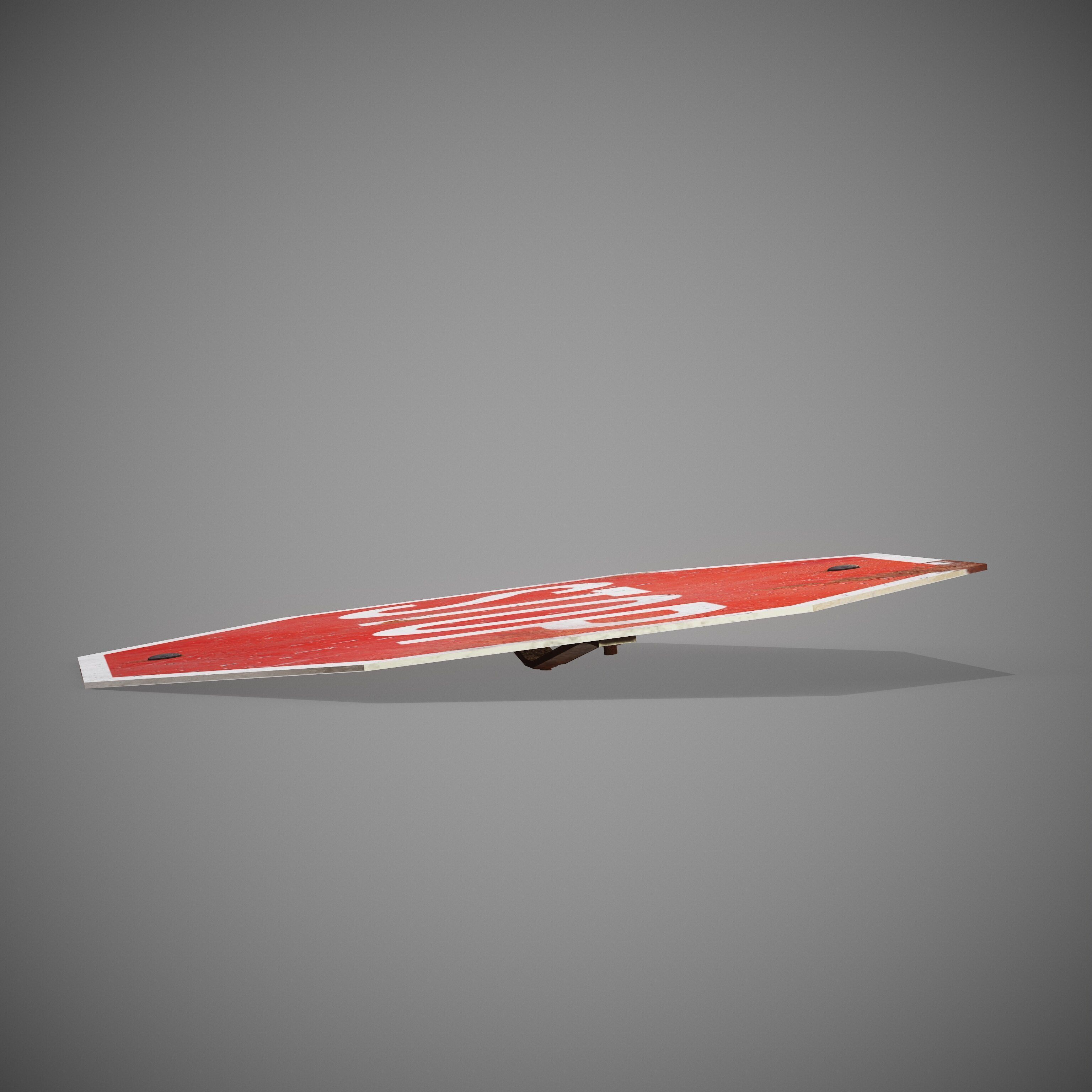 STOP Sign with Post new and old versions Low-poly 3D model_22