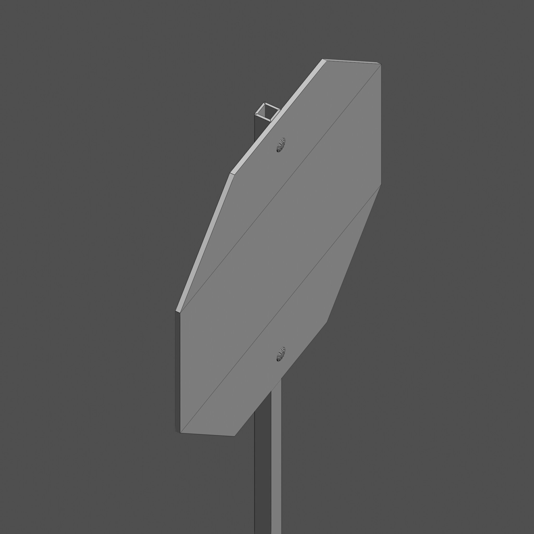 STOP Sign with Post new and old versions Low-poly 3D model_26