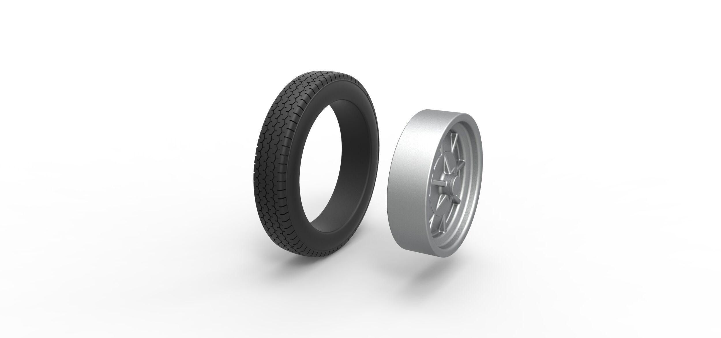 Front wheel of old school dragster Version 5 Scale 1 to 25 3D print model_8