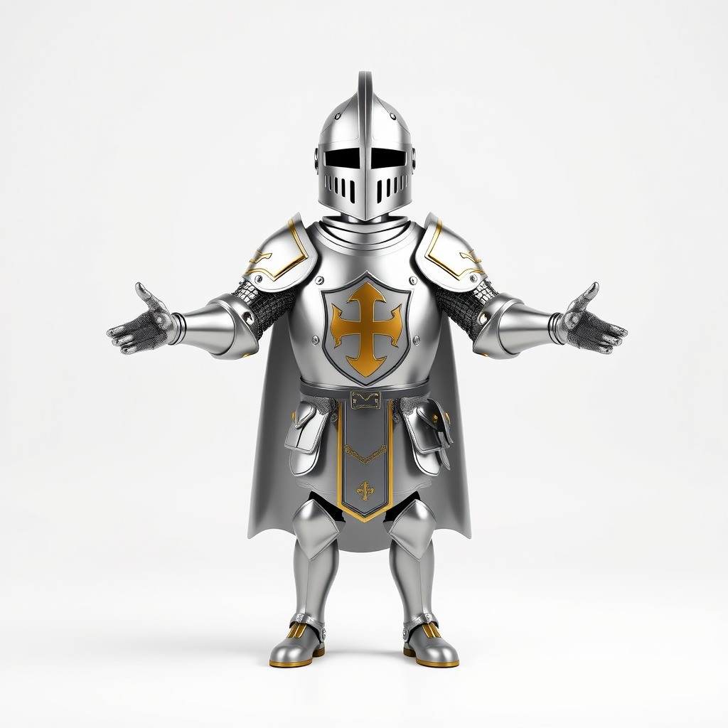 Steel Knight  Detailed Medieval Armor Character Model Low-poly 3D model_2