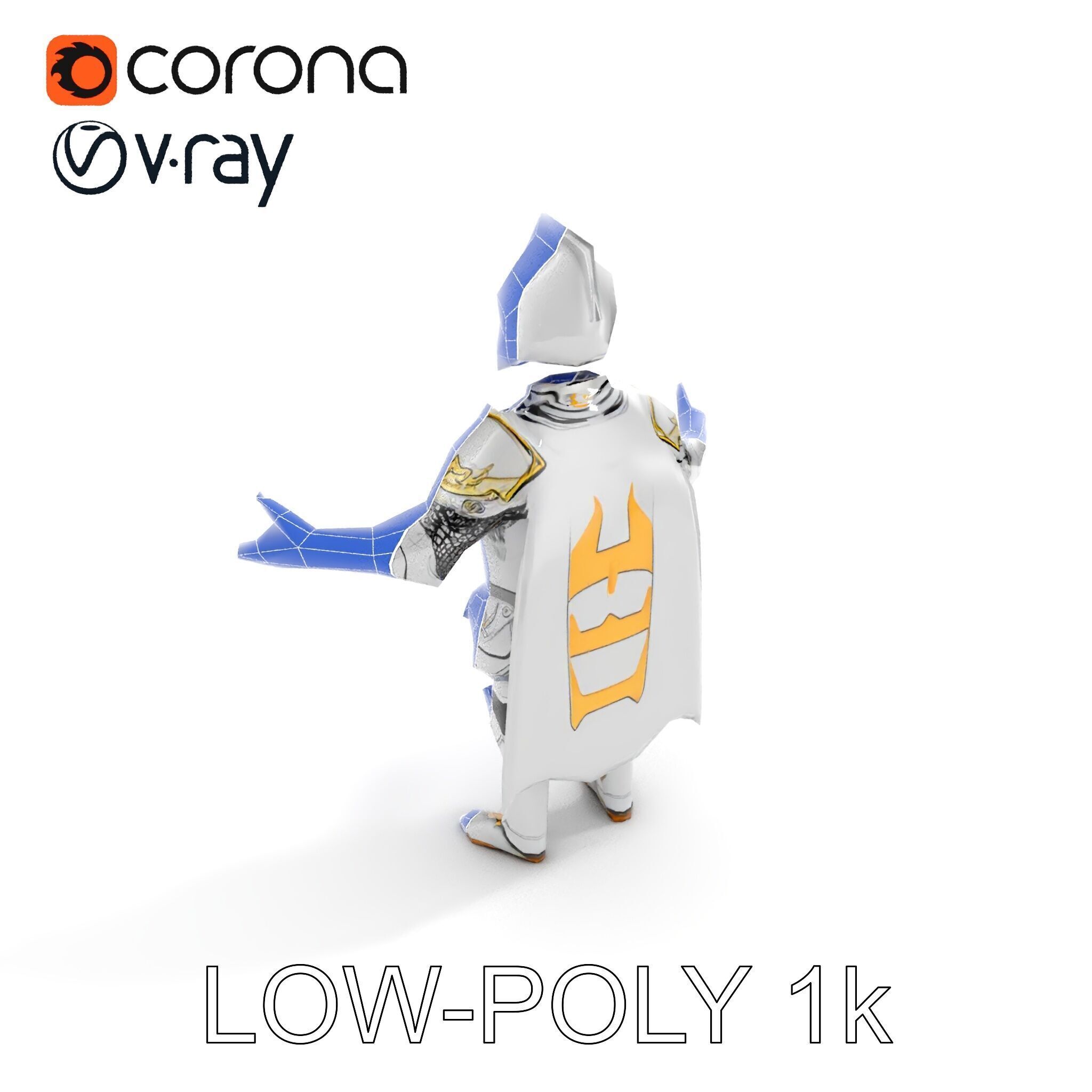 Steel Knight  Detailed Medieval Armor Character Model Low-poly 3D model_10