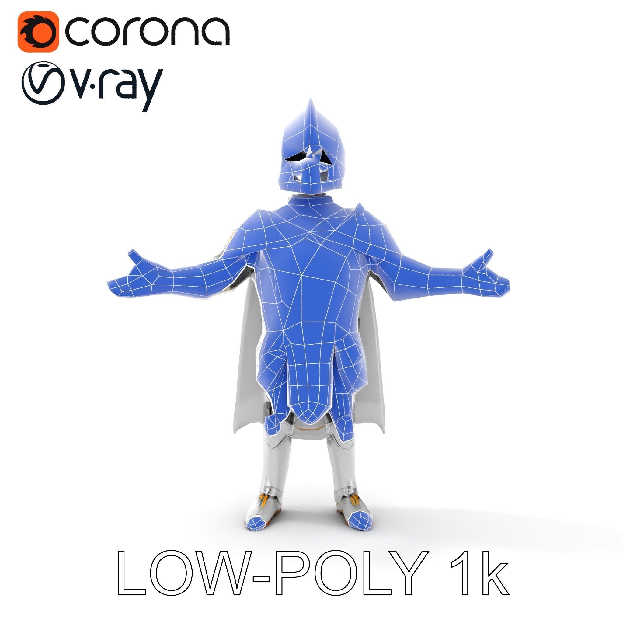 Steel Knight  Detailed Medieval Armor Character Model Low-poly 3D model_26