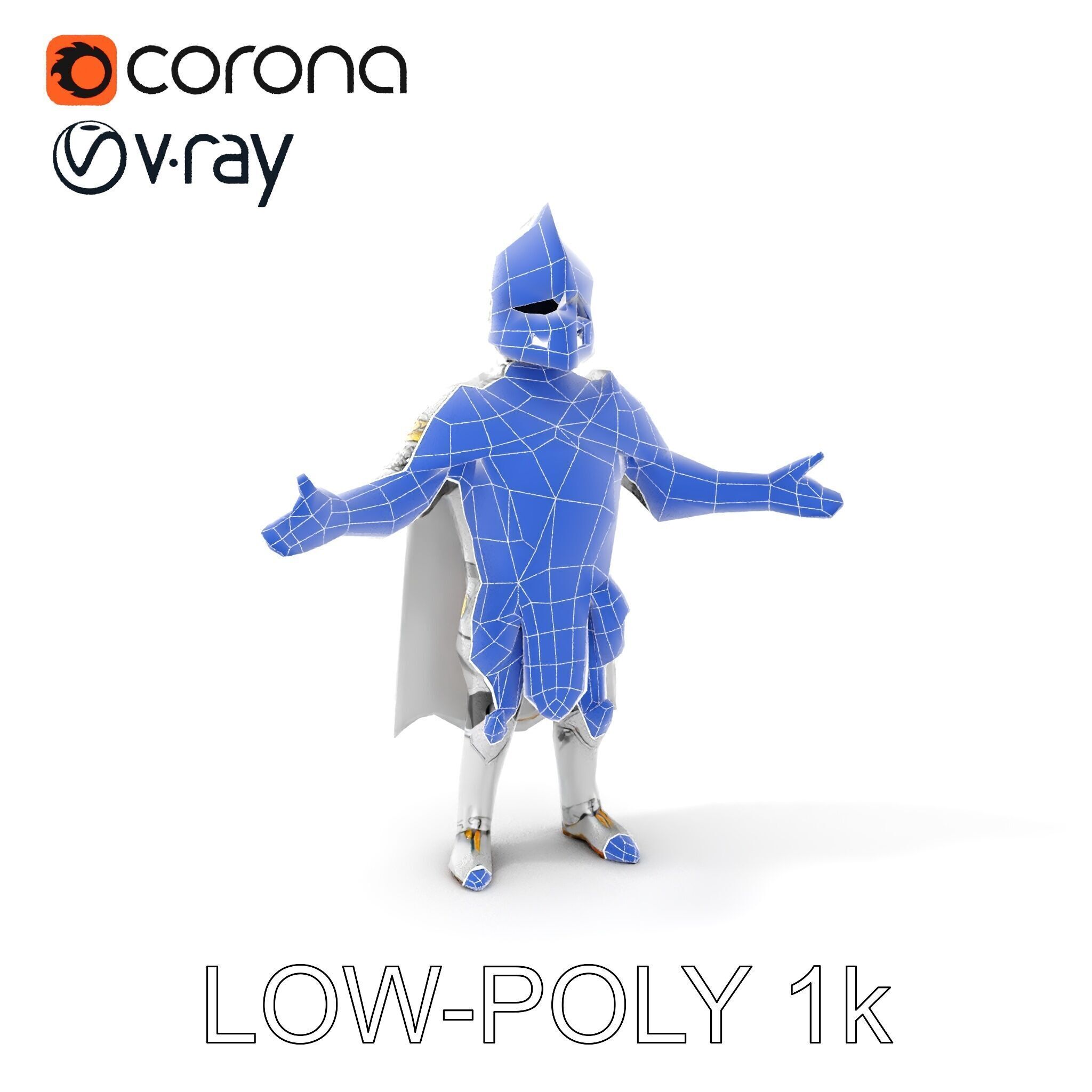 Steel Knight  Detailed Medieval Armor Character Model Low-poly 3D model_18