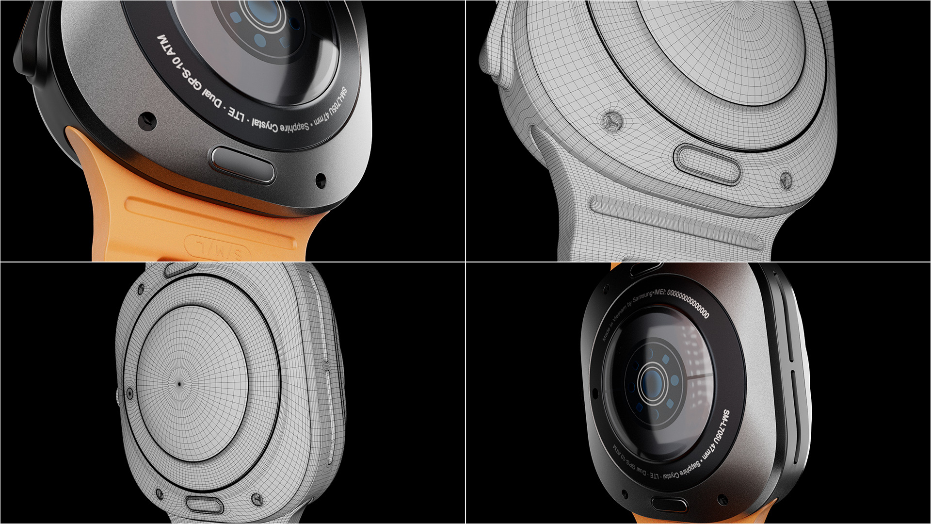 Ultra Smartwatch Low-poly 3D model_3