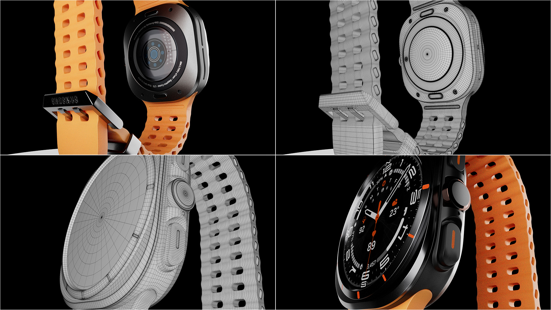 Ultra Smartwatch Low-poly 3D model_4