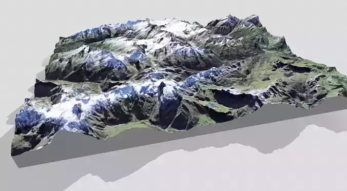 Mountain landscape Taellistock Region Surselva CH Switzerland 3D model