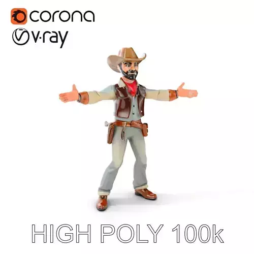 Cowboy Character Model Dynamic and Detailed Western Hero