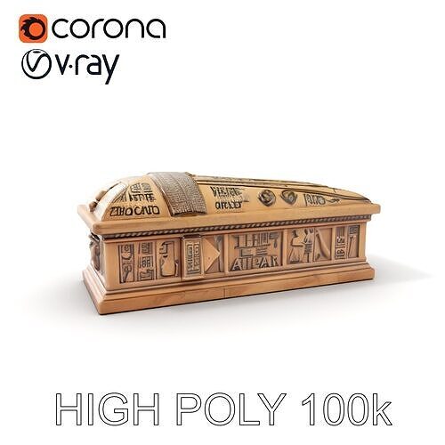 Ancient Egyptian Sarcophagus D Model Pack Low-poly 3D model