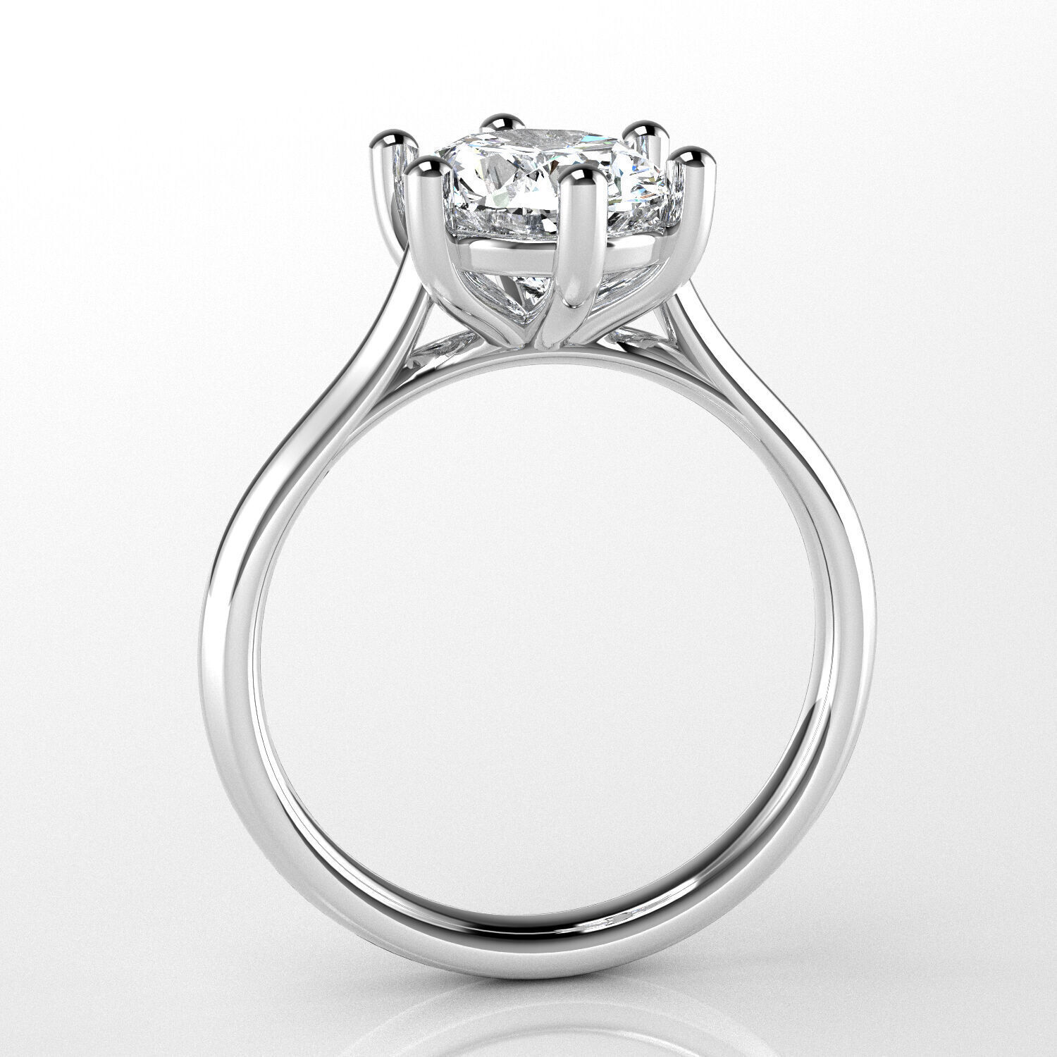 Classic Shoulder Solitaire Ring - Oval Shape - 200 ct points 3D print model_2