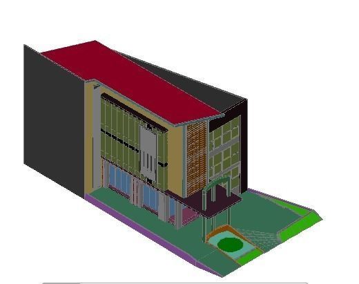 Simple Office Building 3D model_0