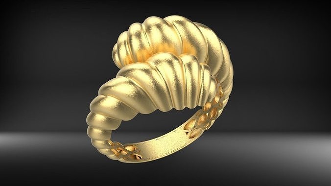 sea shell ring 3D print model