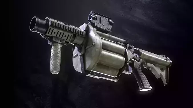 M32 Grenade Launcher Low-poly 3D model