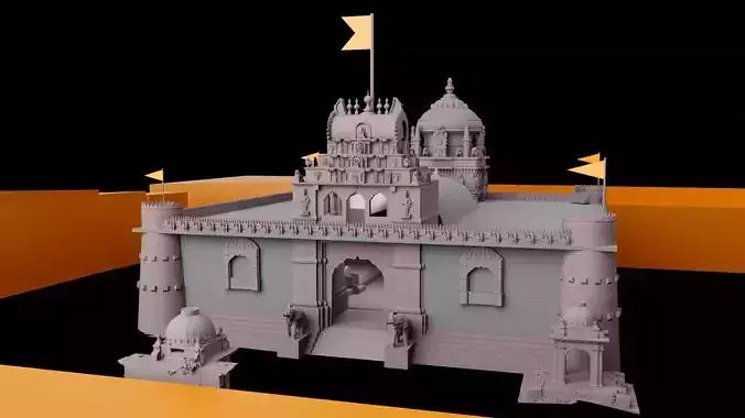 Traditional Balaji Temple - 3D Architectural Model