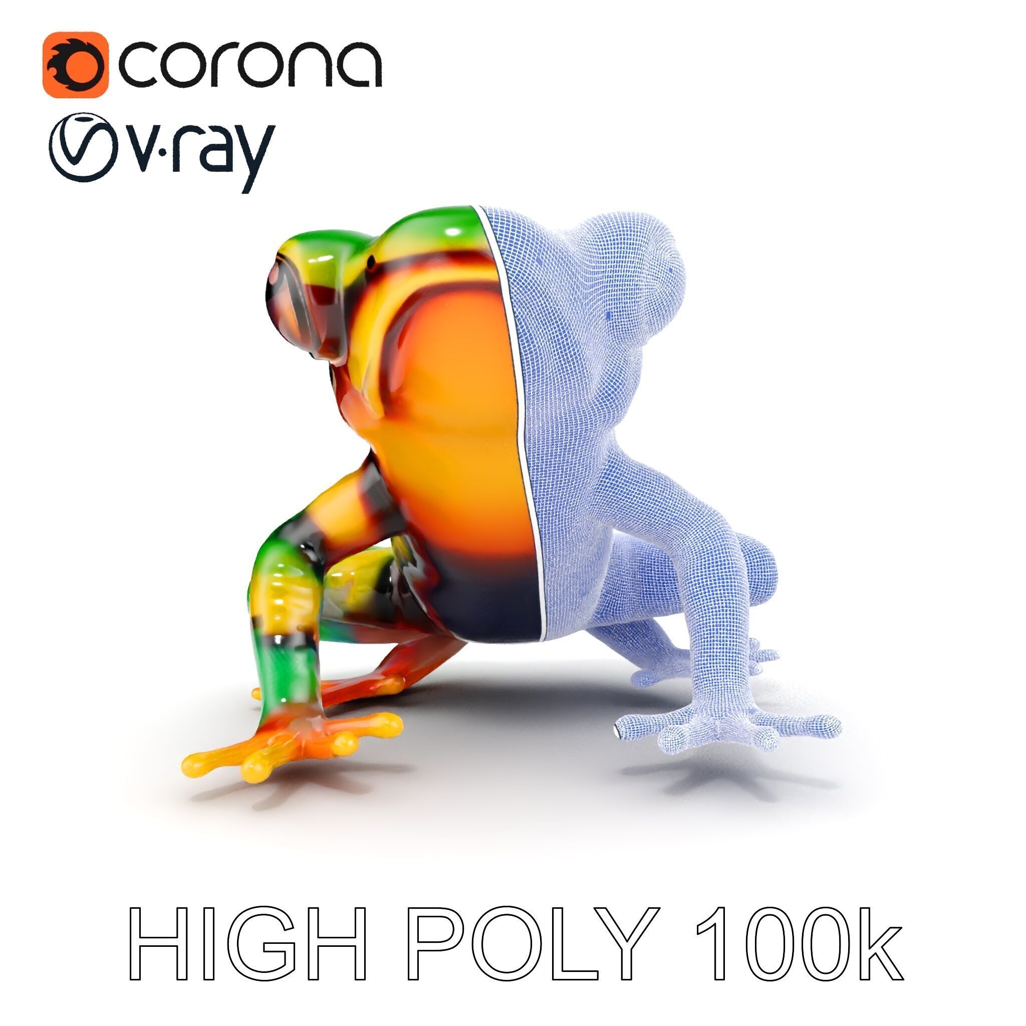 Colorful Frog D Model Pack Low-poly 3D model_11