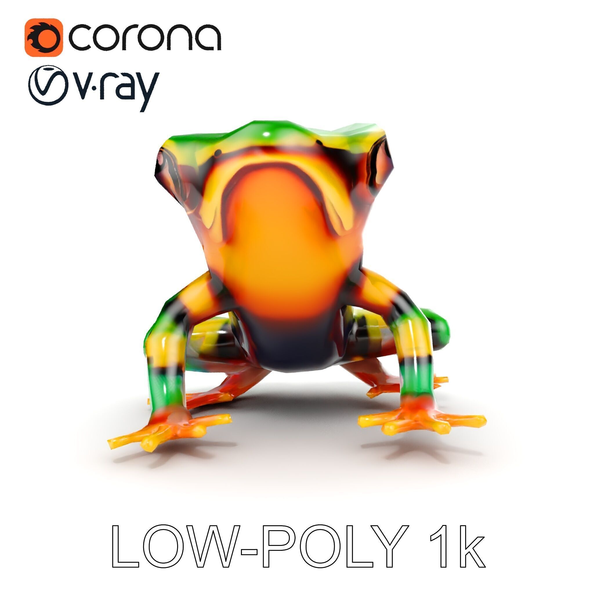 Colorful Frog D Model Pack Low-poly 3D model_20