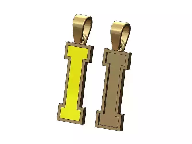 I enamel varsity letter sports letterman jersey pendant charm