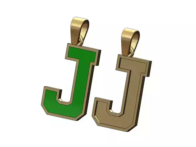 J enamel varsity letter sports letterman jersey pendant charm