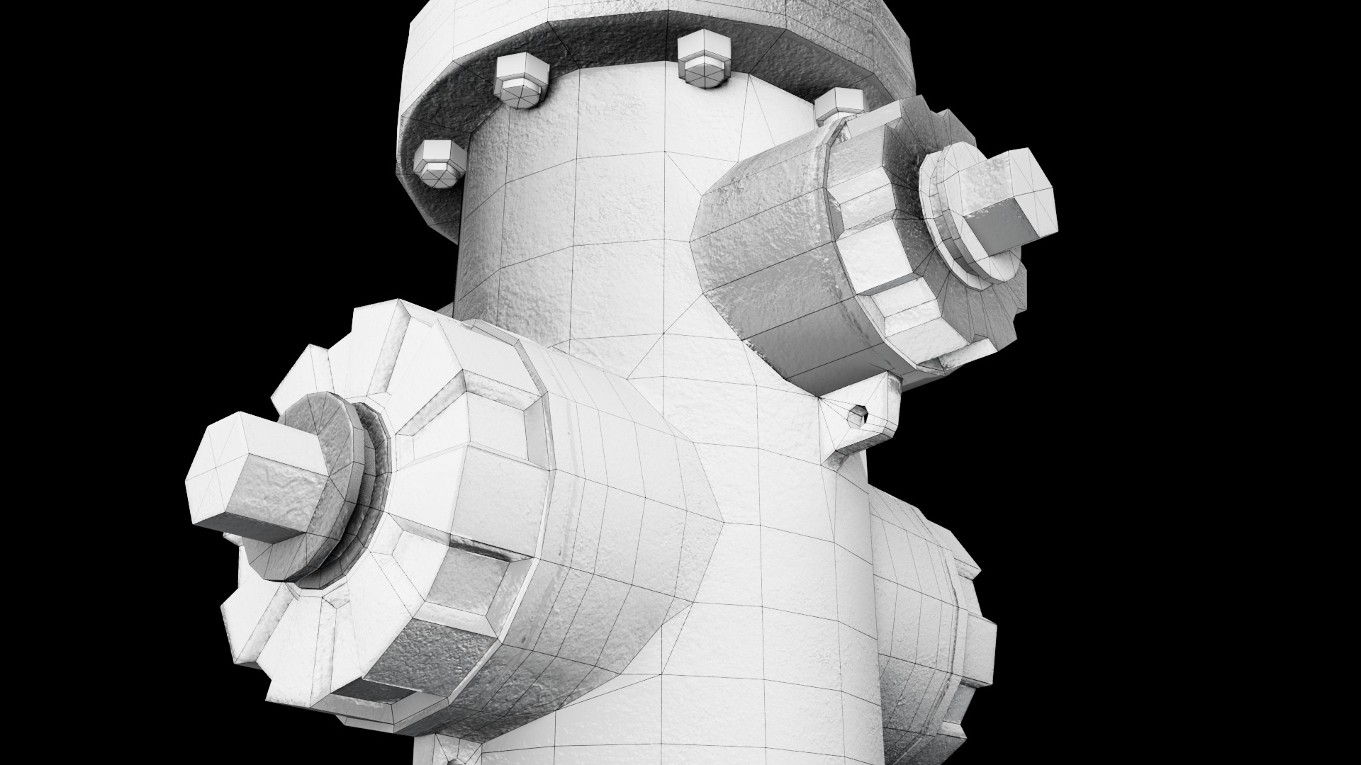 Urban Fire Hydrant Low-poly 3D model_3