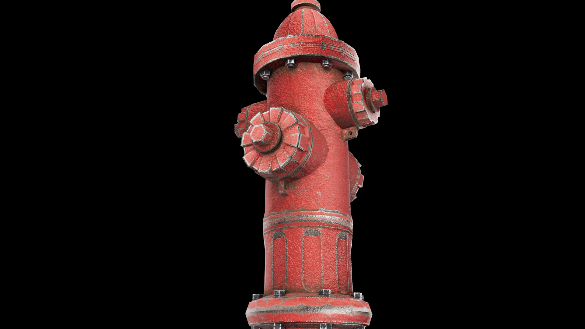 Urban Fire Hydrant Low-poly 3D model_4