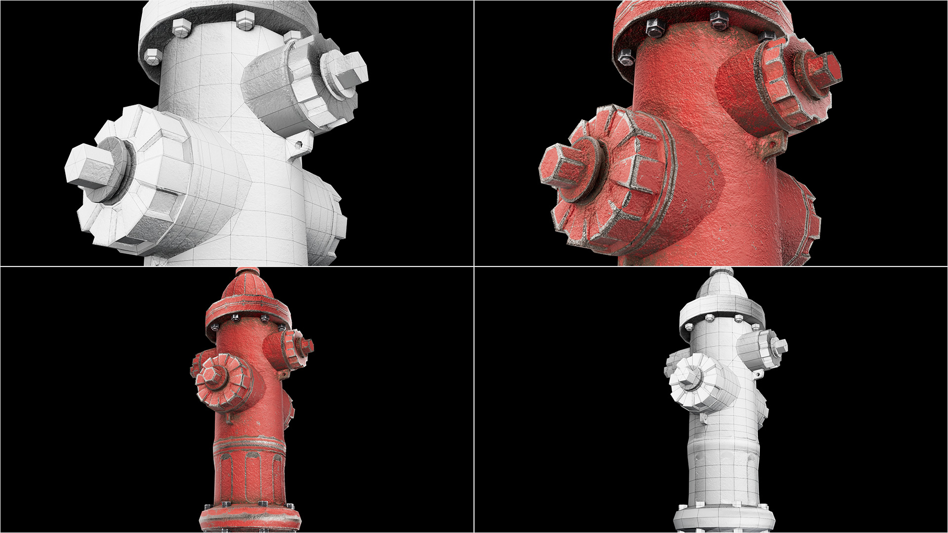 Urban Fire Hydrant Low-poly 3D model_6