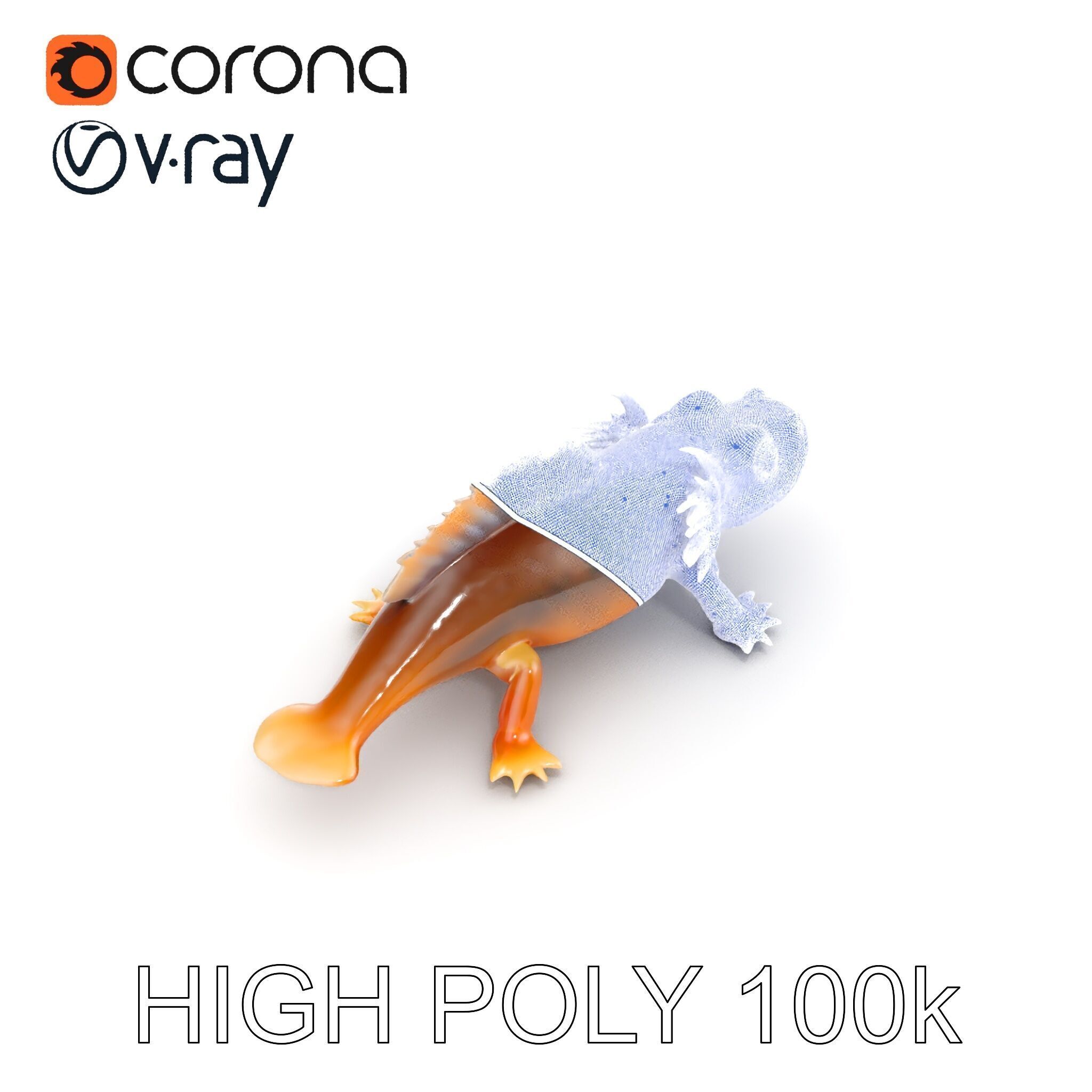 Axolotl Creature Model Pack Low-poly 3D model_23