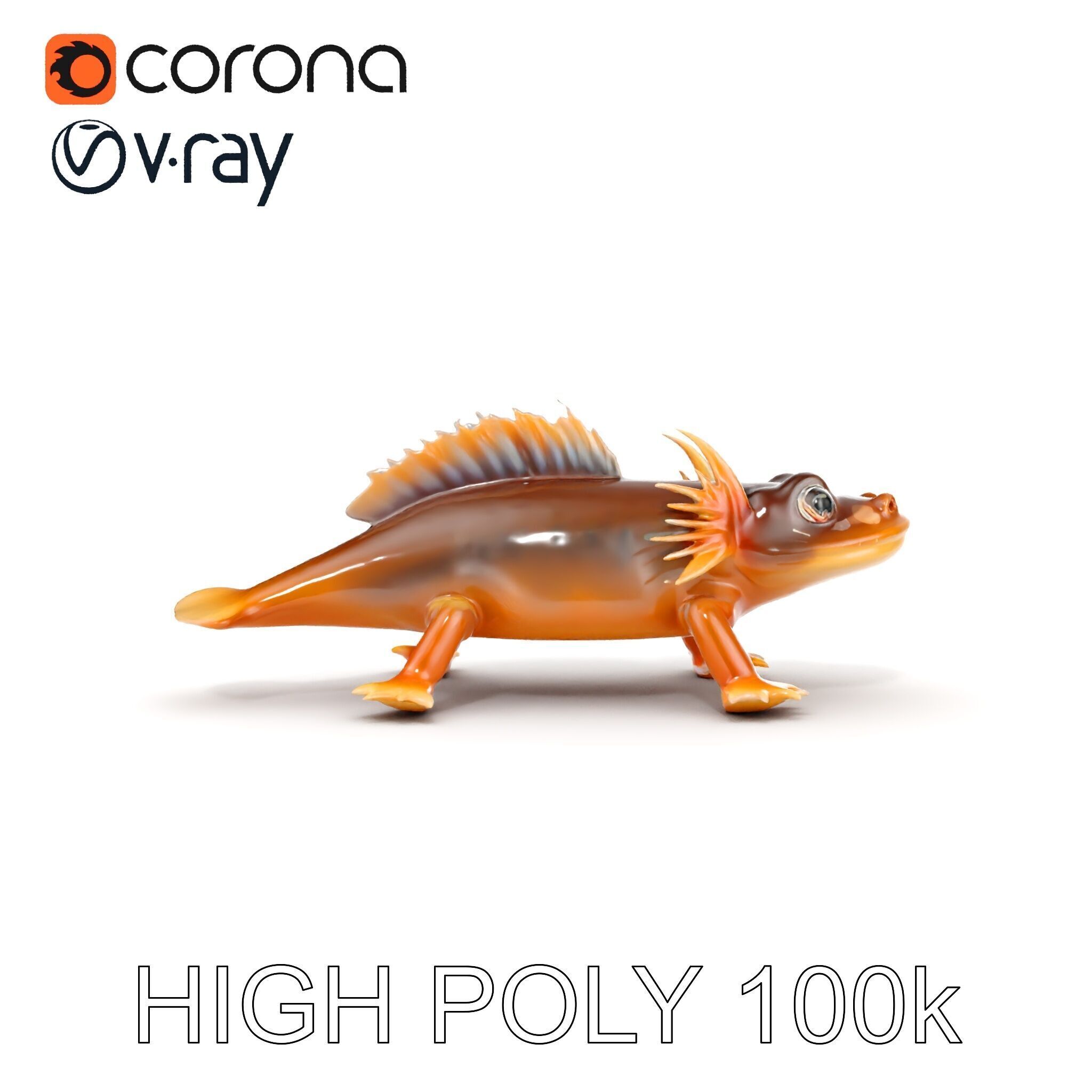 Axolotl Creature Model Pack Low-poly 3D model_26