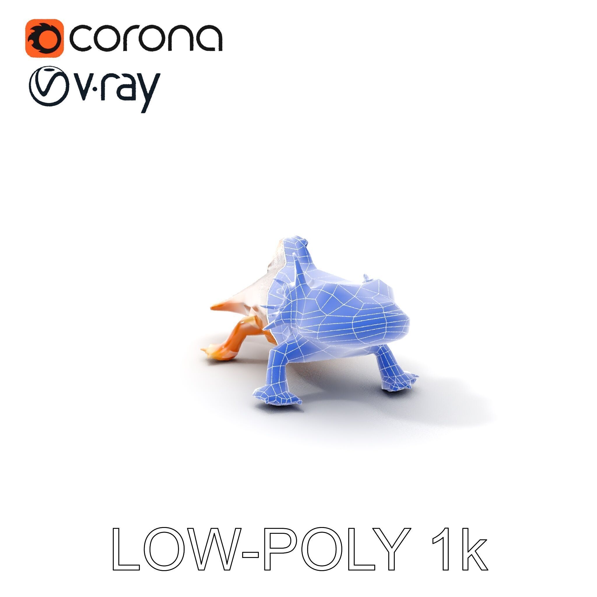 Axolotl Creature Model Pack Low-poly 3D model_16