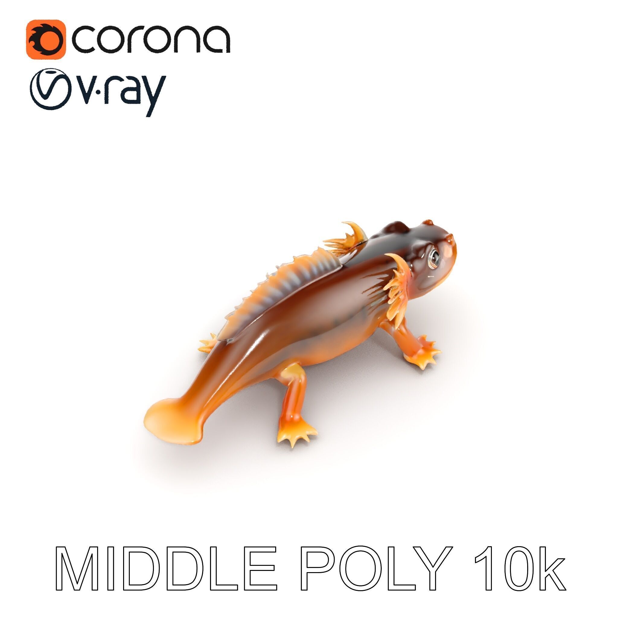 Axolotl Creature Model Pack Low-poly 3D model_6