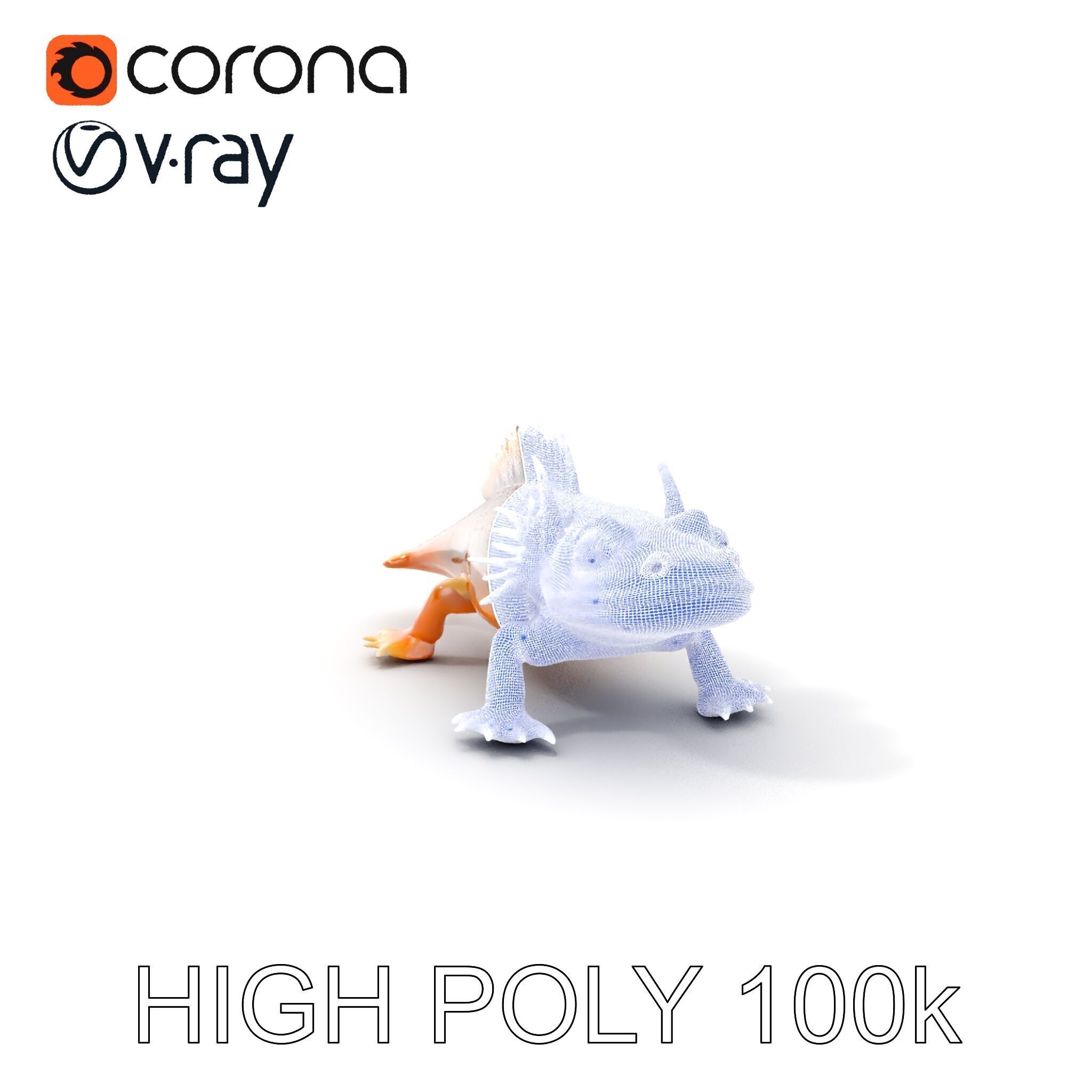 Axolotl Creature Model Pack Low-poly 3D model_4