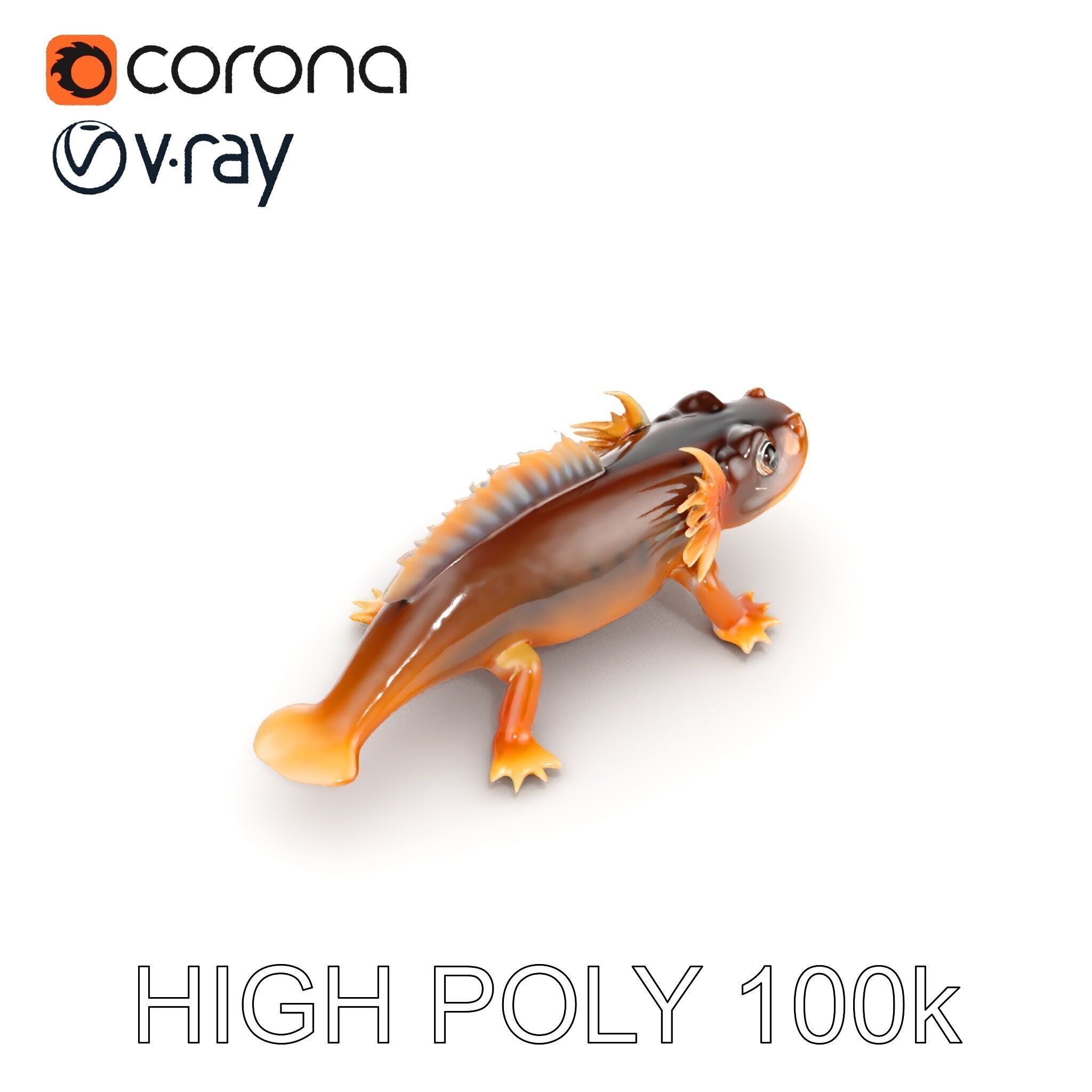 Axolotl Creature Model Pack Low-poly 3D model_29